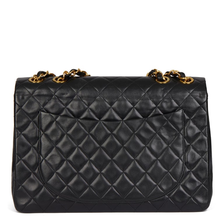 CHANEL Black Quilted Lambskin Vintage Maxi Jumbo XL Classic Single Flap Bag  at 1stDibs