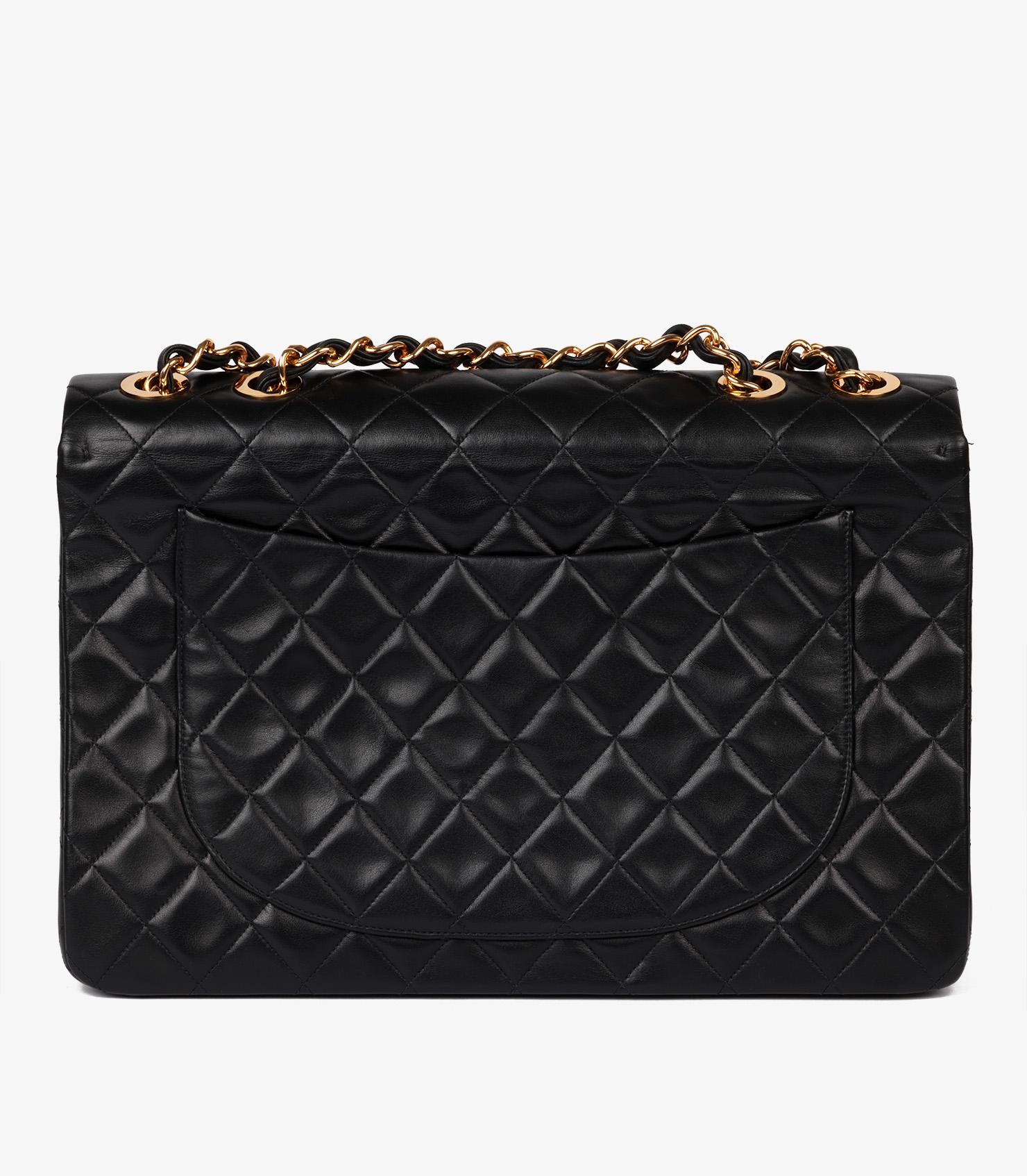 Chanel Black Quilted Lambskin Vintage Maxi Jumbo XL Classic Single Flap Bag 1