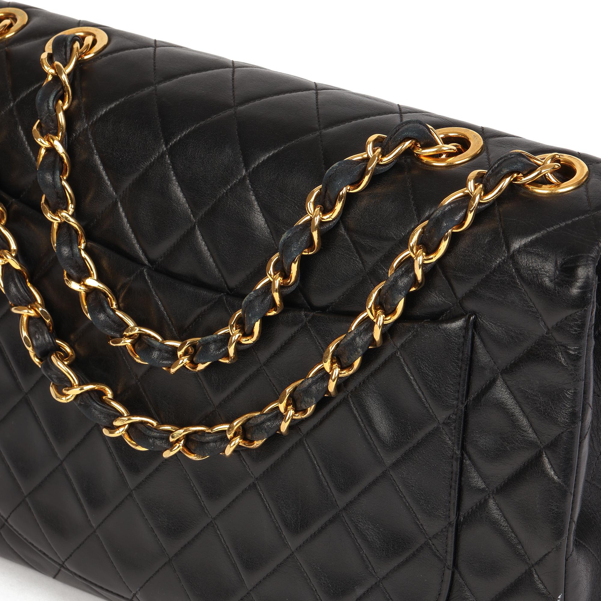 Chanel Black Quilted Lambskin Vintage Maxi Jumbo XL Classic Single Flap Bag 3
