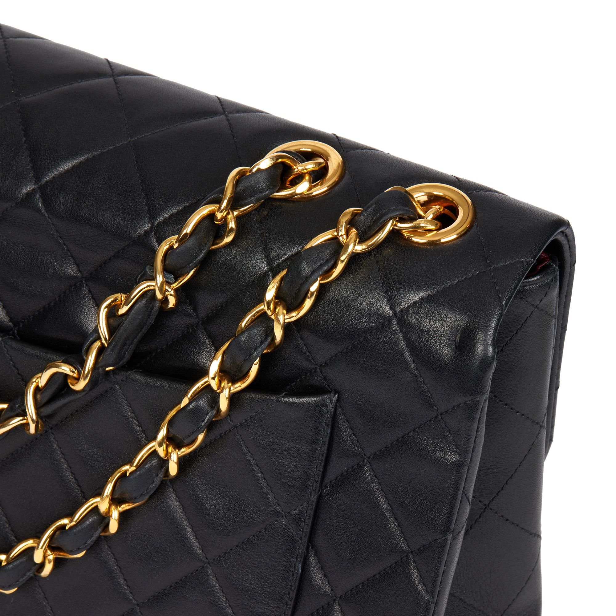 CHANEL Black Quilted  Lambskin Vintage Maxi Jumbo XL Classic Single Flap Bag 1