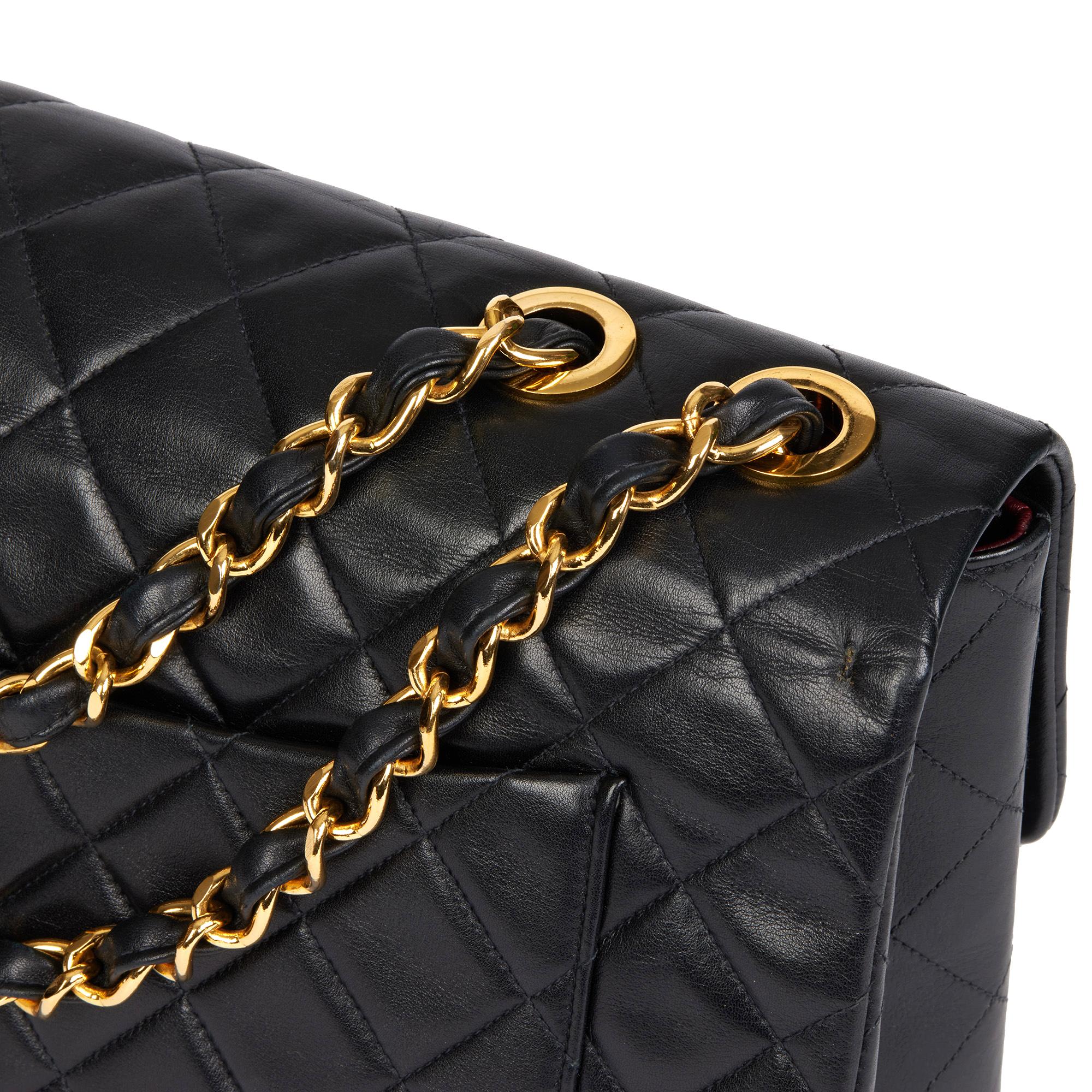 CHANEL Black Quilted Lambskin Vintage Maxi Jumbo XL Classic Single Flap Bag 1
