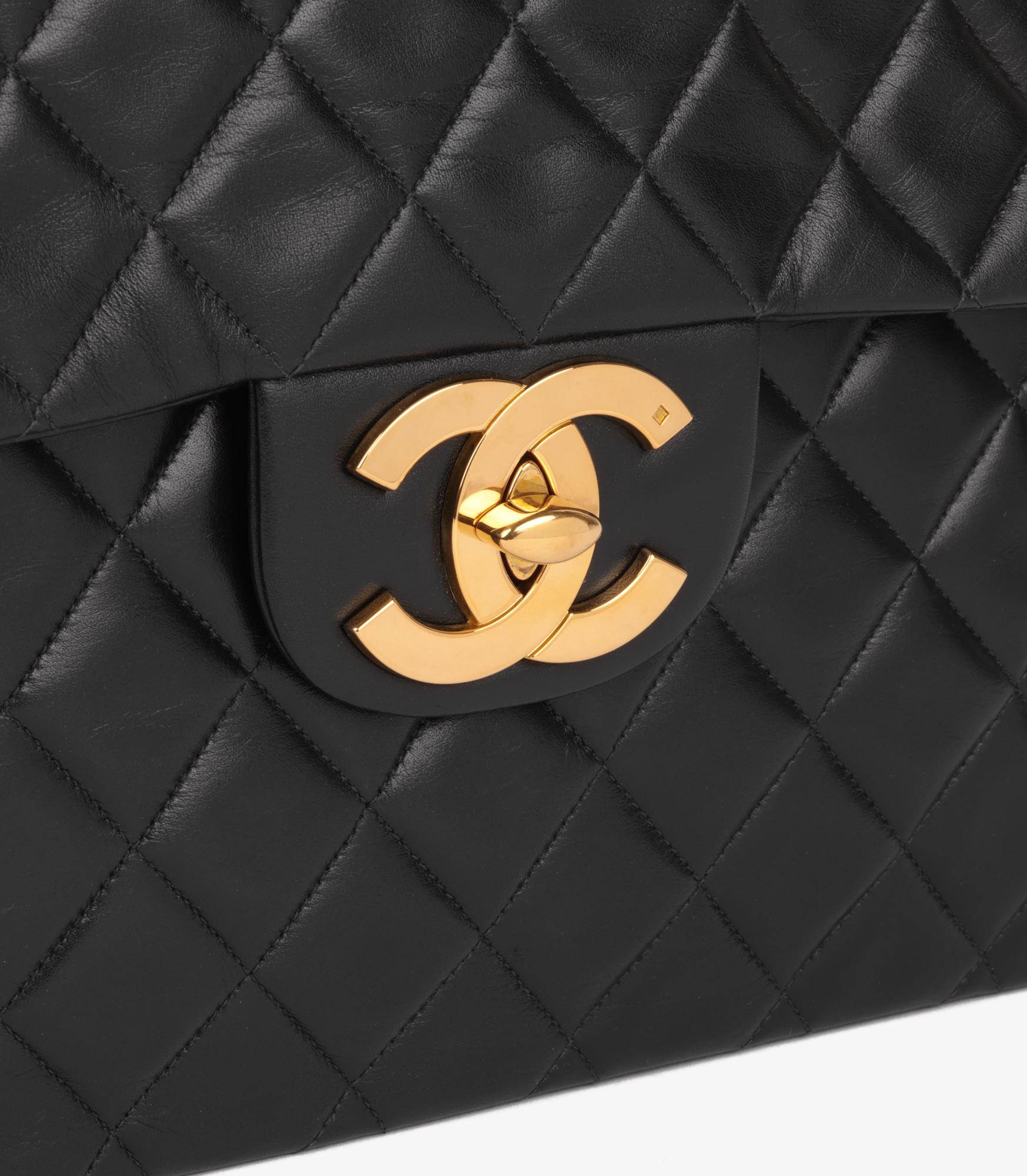 Chanel Black Quilted Lambskin Vintage Maxi Jumbo XL Flap Bag 5