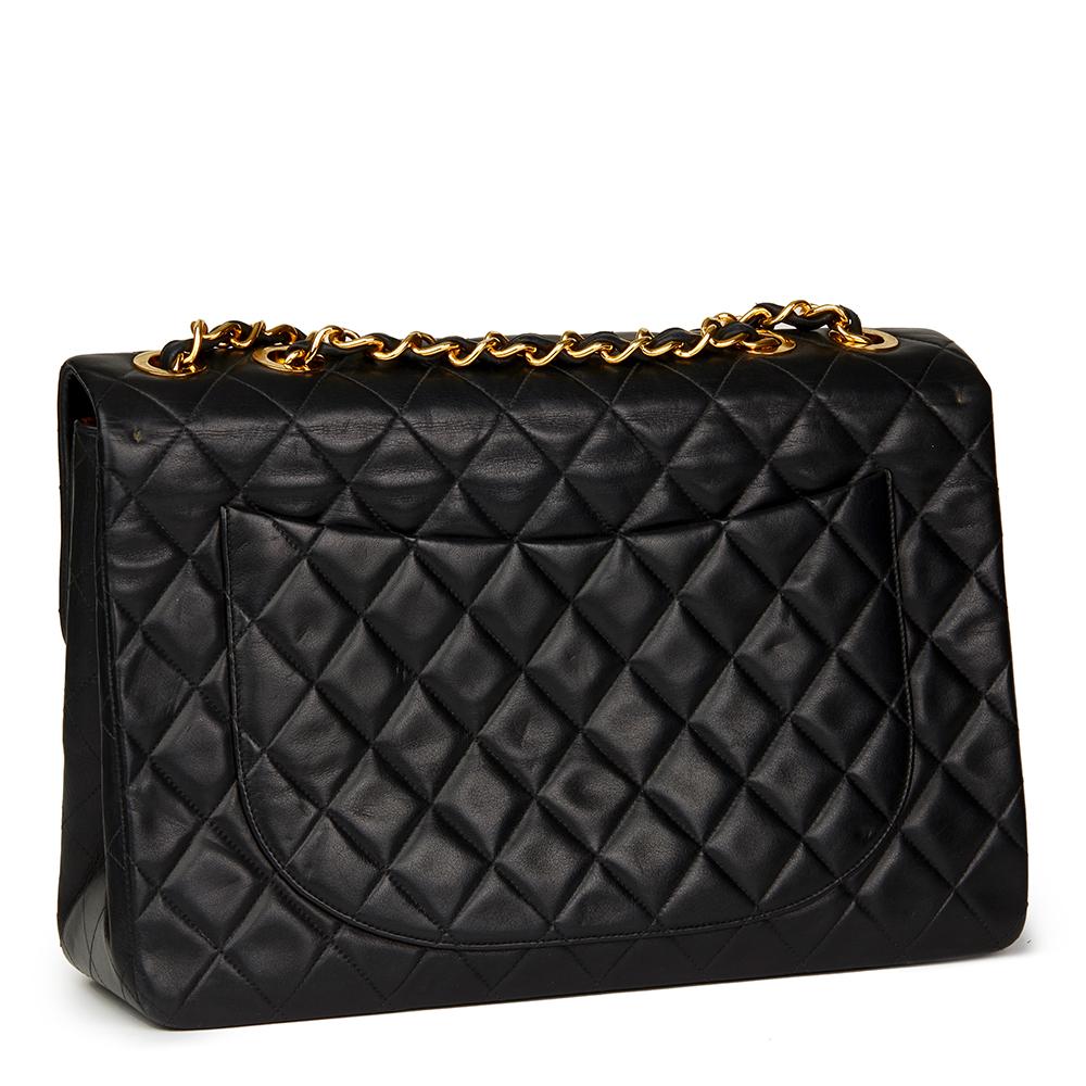 Women's Chanel Black Quilted Lambskin Vintage Maxi Jumbo XL Flap Bag