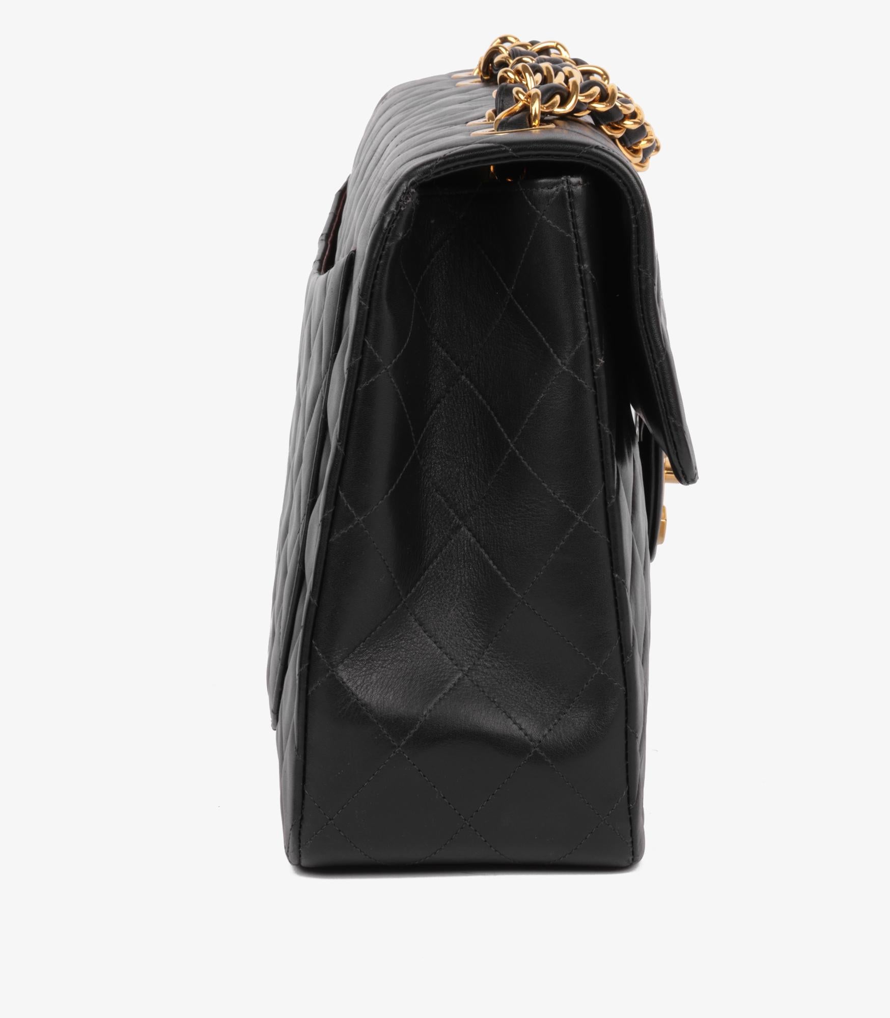 Women's Chanel Black Quilted Lambskin Vintage Maxi Jumbo XL Flap Bag
