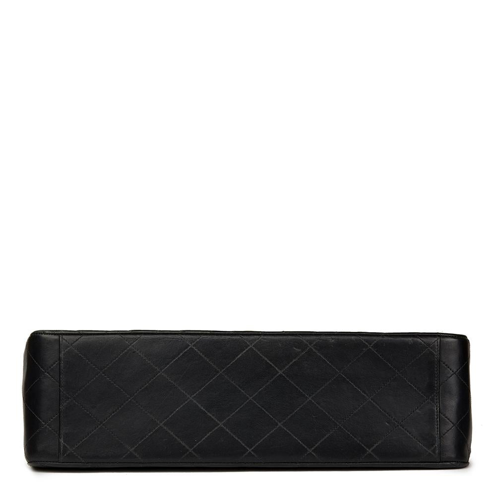 Chanel Black Quilted Lambskin Vintage Maxi Jumbo XL Flap Bag 1