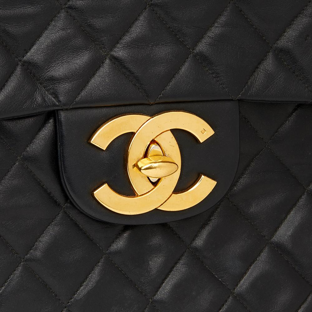 Chanel Black Quilted Lambskin Vintage Maxi Jumbo XL Flap Bag 2