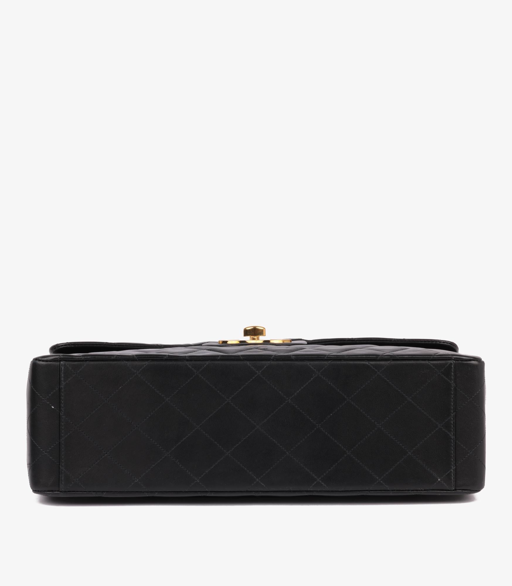 Chanel Black Quilted Lambskin Vintage Maxi Jumbo XL Flap Bag 3