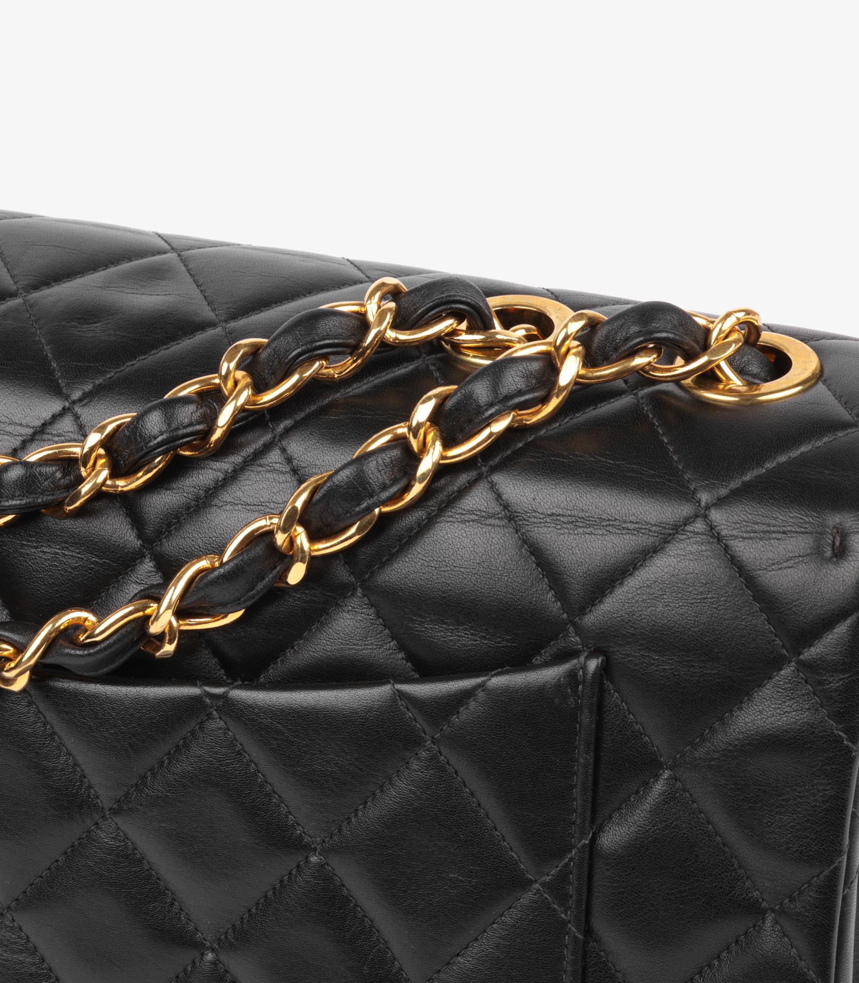 Chanel Black Quilted Lambskin Vintage Maxi Jumbo XL Flap Bag 4