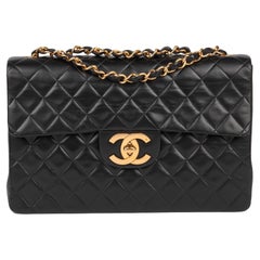Chanel Black Quilted Lambskin Retro Maxi Jumbo XL Flap Bag