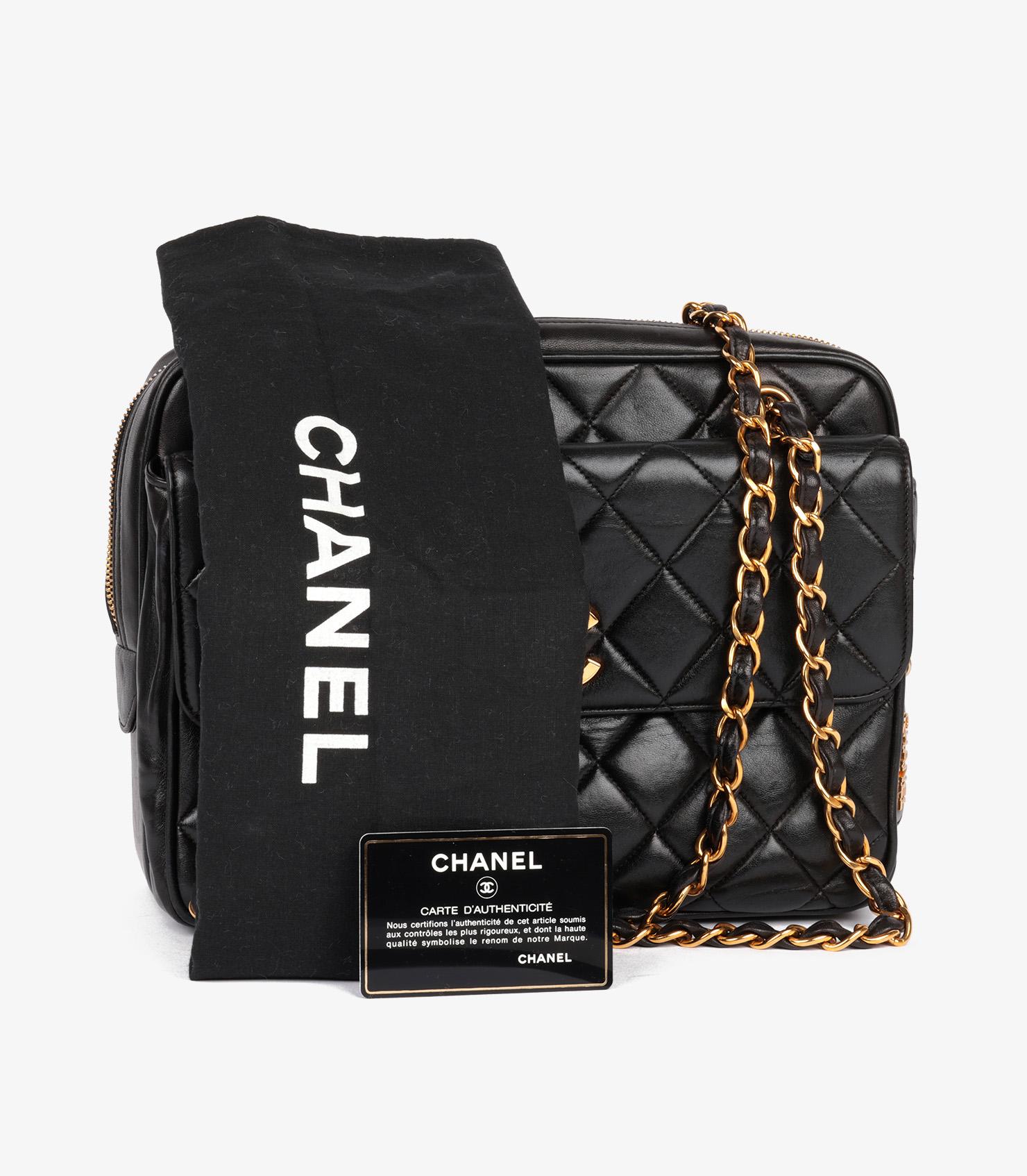 Chanel Black Quilted Lambskin Vintage Medium Classic Camera Bag 8