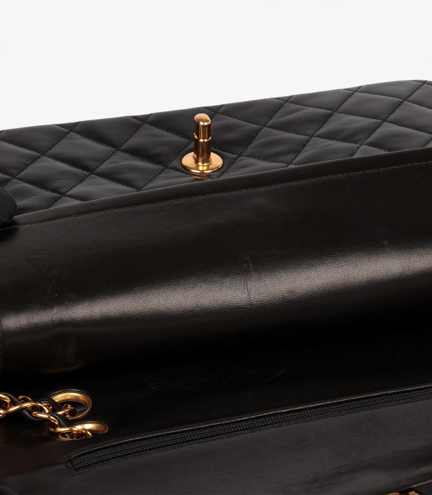 Chanel Black Quilted Lambskin Vintage Medium Classic Double Flap Bag 6