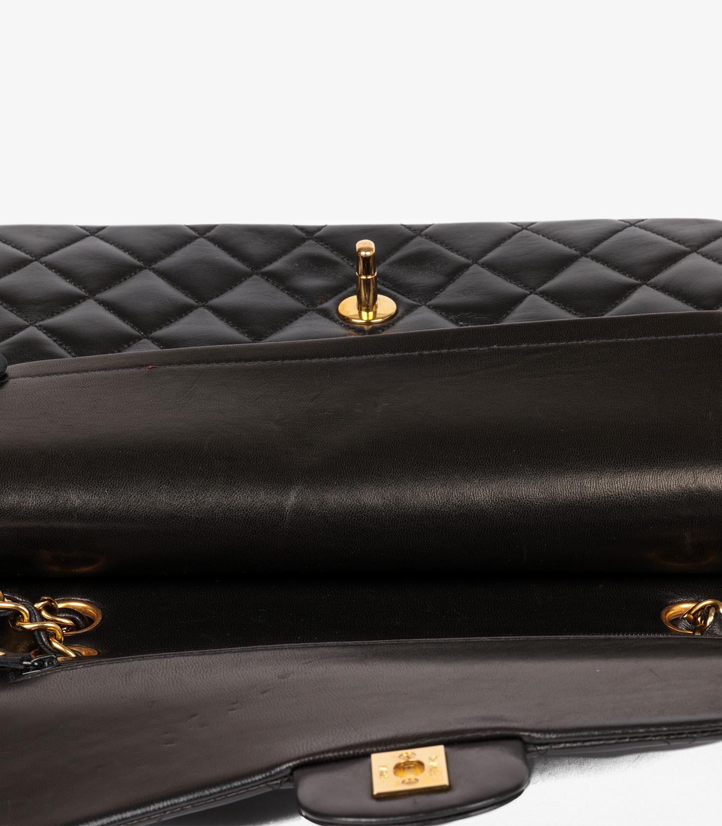 Chanel Black Quilted Lambskin Vintage Medium Classic Double Flap Bag 6