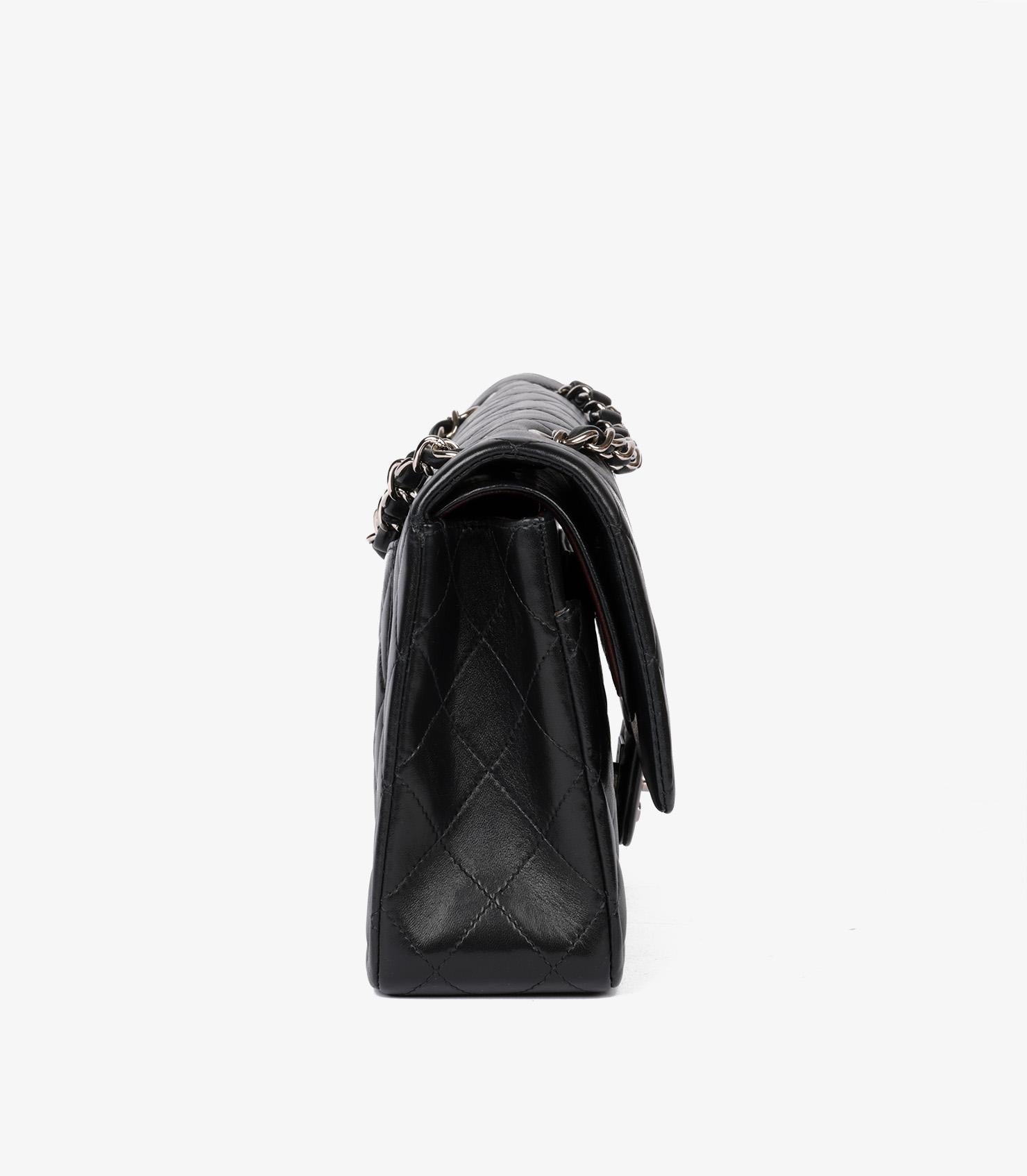Chanel Black Quilted Lambskin Vintage Medium Classic Double Flap Bag en venta 5
