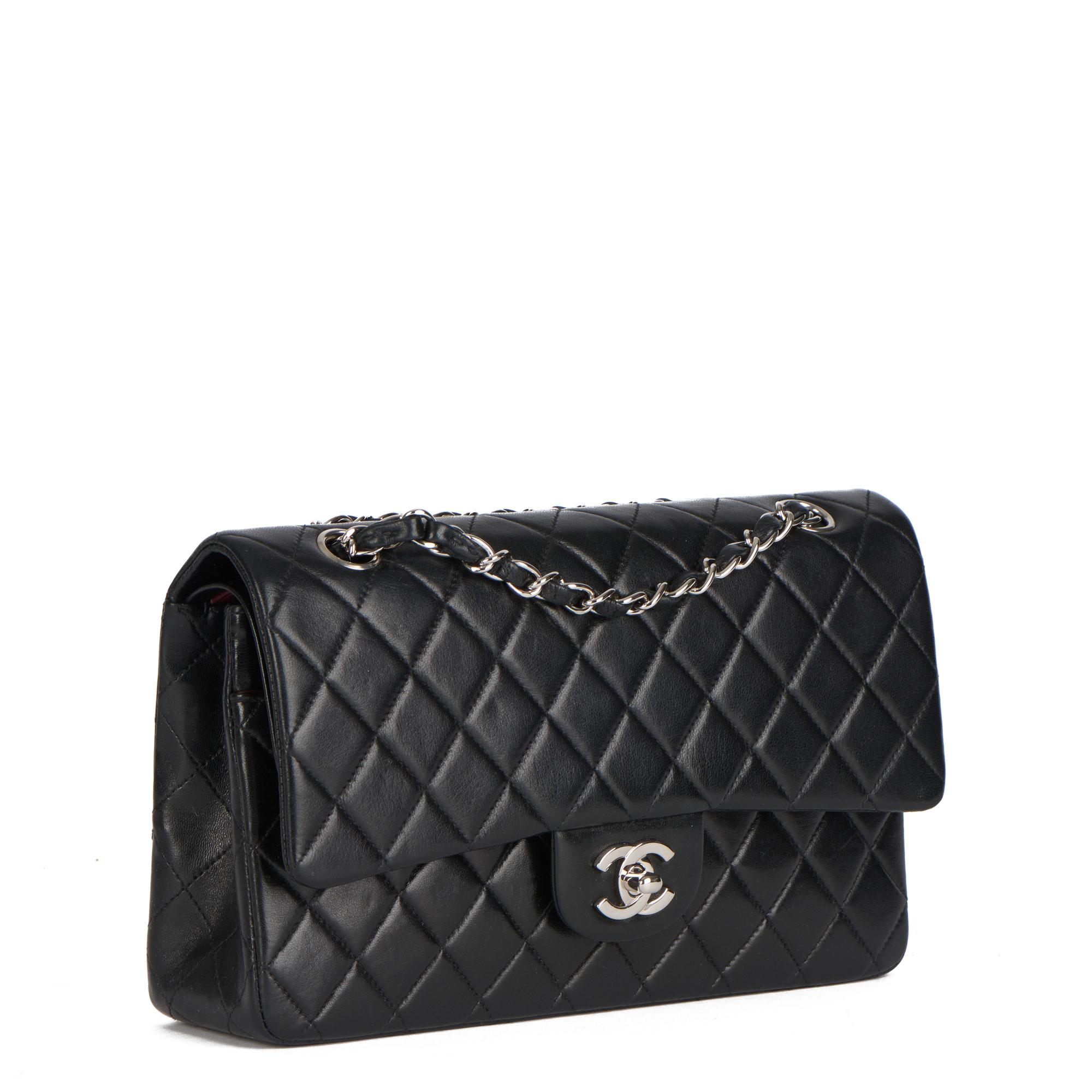 CHANEL Black Quilted Lambskin Vintage Medium Classic Double Flap Bag 7