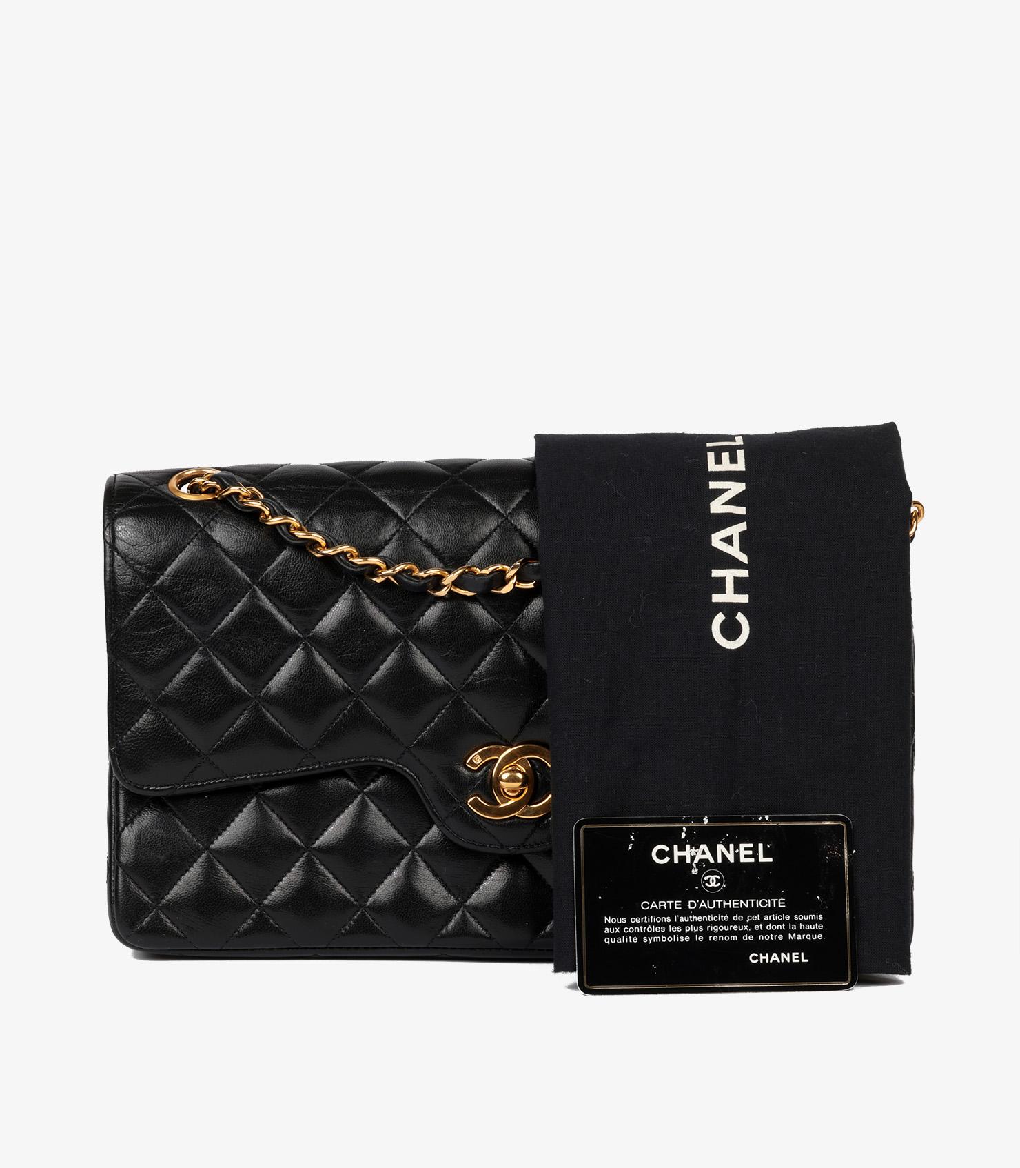 Chanel Black Quilted Lambskin Vintage Medium Classic Double Flap Bag 7
