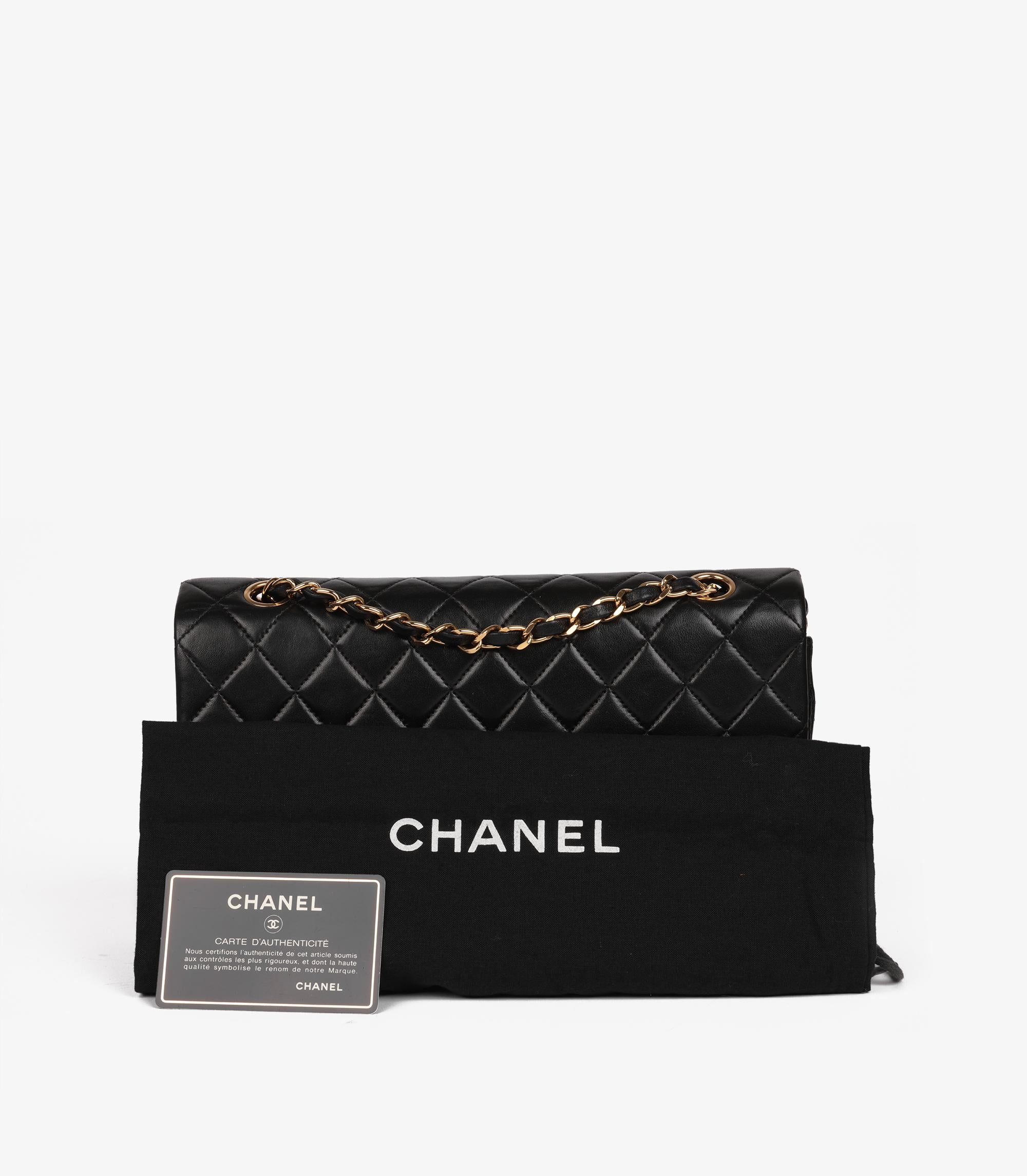 Chanel Black Quilted Lambskin Vintage Medium Classic Double Flap Bag 7