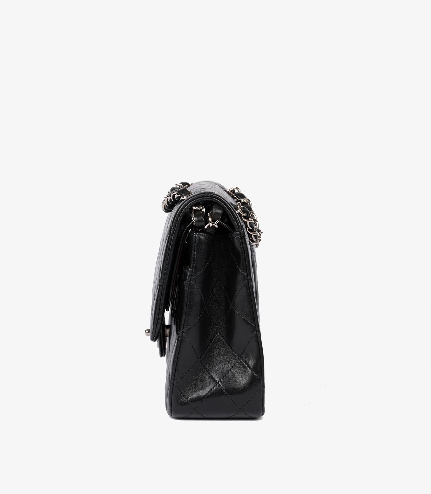 Chanel Black Quilted Lambskin Vintage Medium Classic Double Flap Bag en venta 6