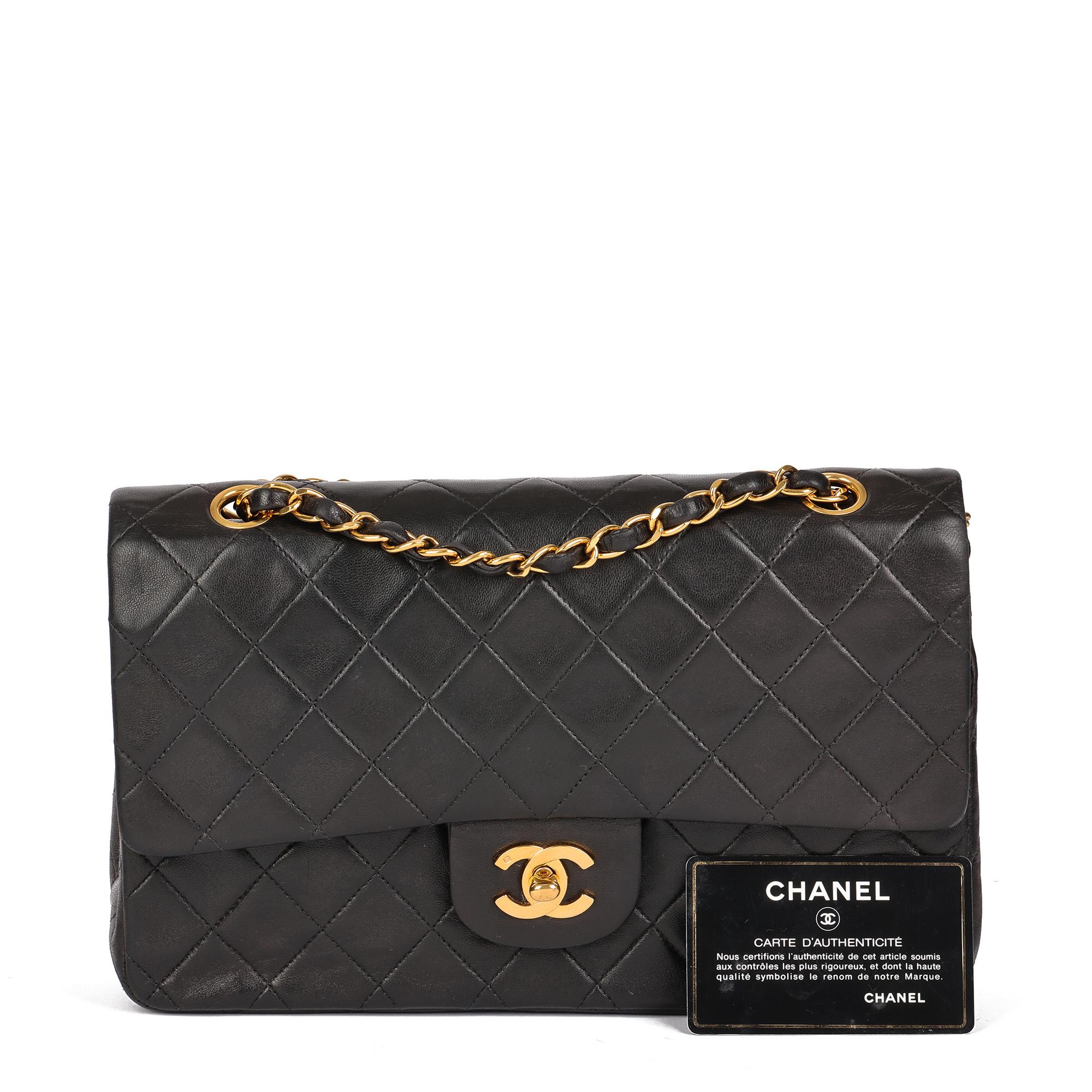 Chanel BLACK QUILTED LAMBSKIN VINTAGE MEDIUM CLASSIC DOUBLE FLAP BAG 7