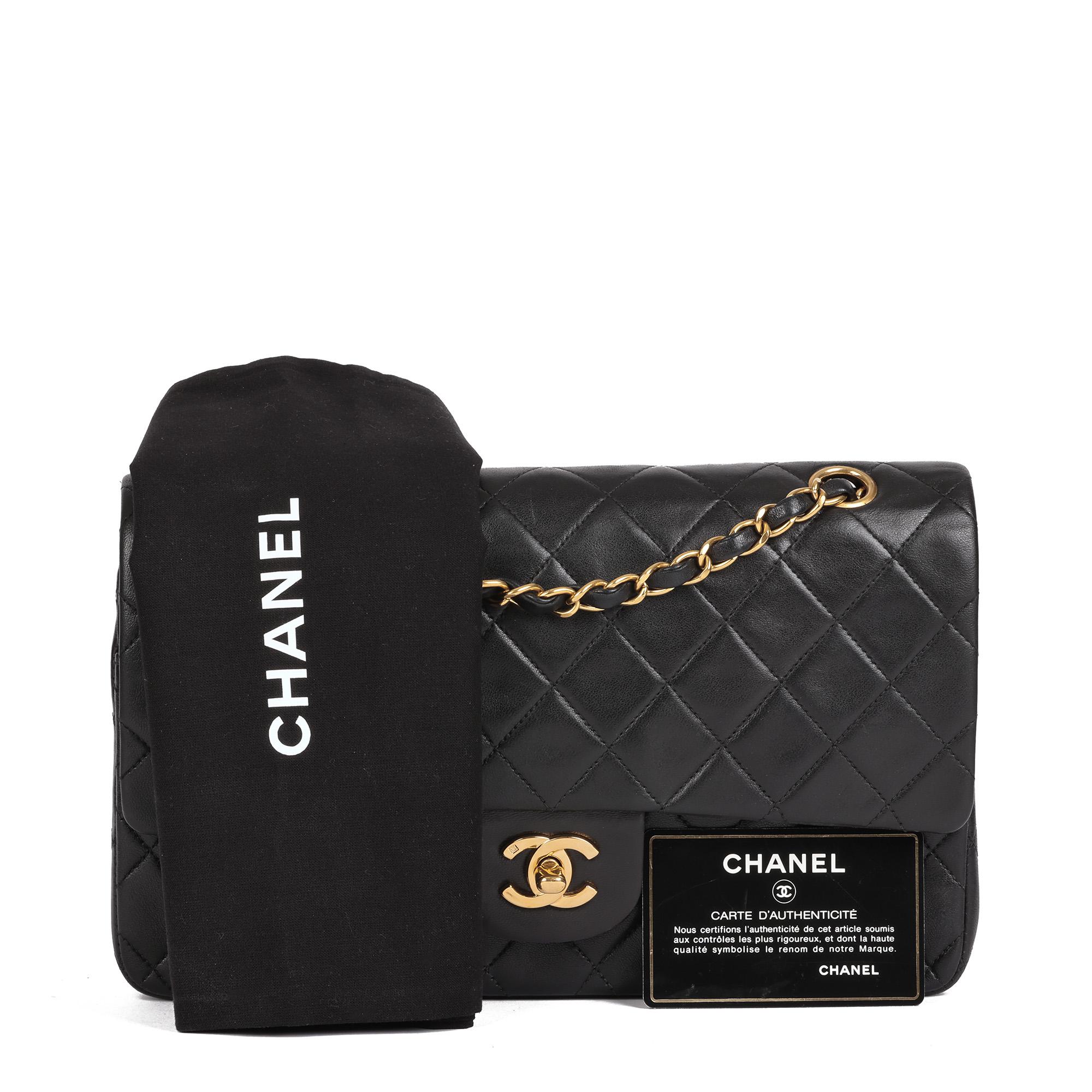 CHANEL Black Quilted Lambskin Vintage Medium Classic Double Flap Bag  5
