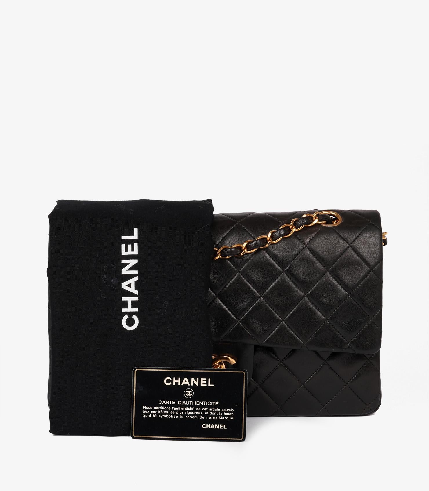 Chanel Black Quilted Lambskin Vintage Medium Classic Double Flap Bag 8
