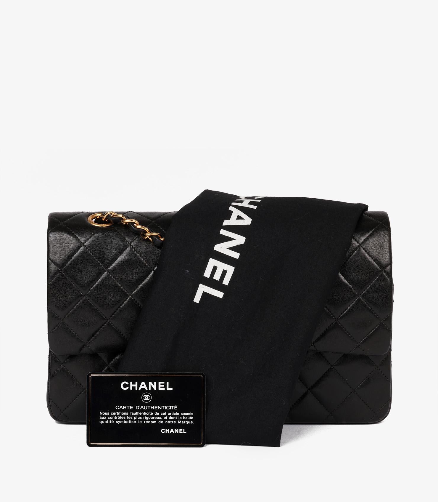 Chanel Black Quilted Lambskin Vintage Medium Classic Double Flap Bag 8