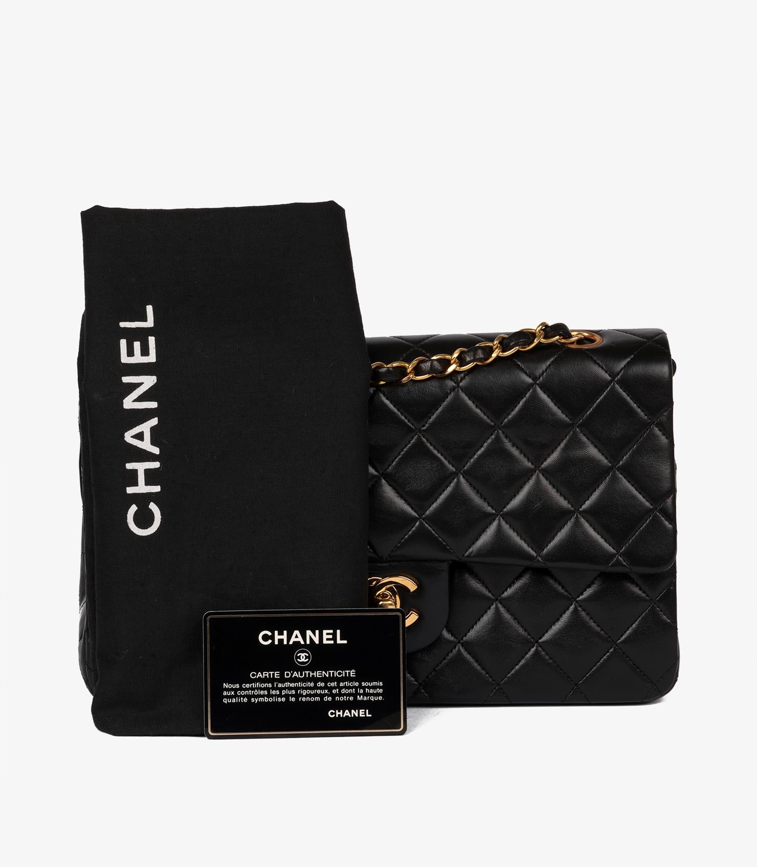 Chanel Black Quilted Lambskin Vintage Medium Classic Double Flap Bag 8