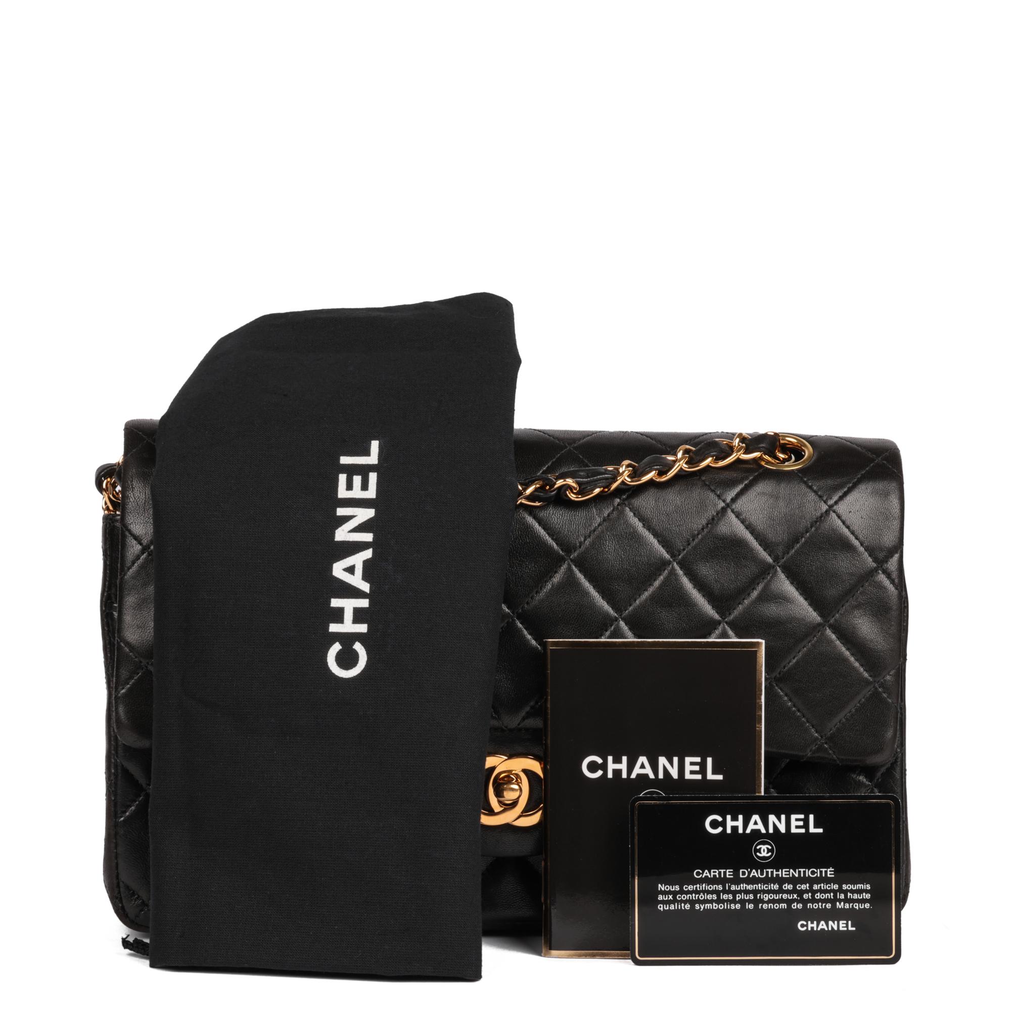 CHANEL Black Quilted Lambskin Vintage Medium Classic Double Flap Bag 9