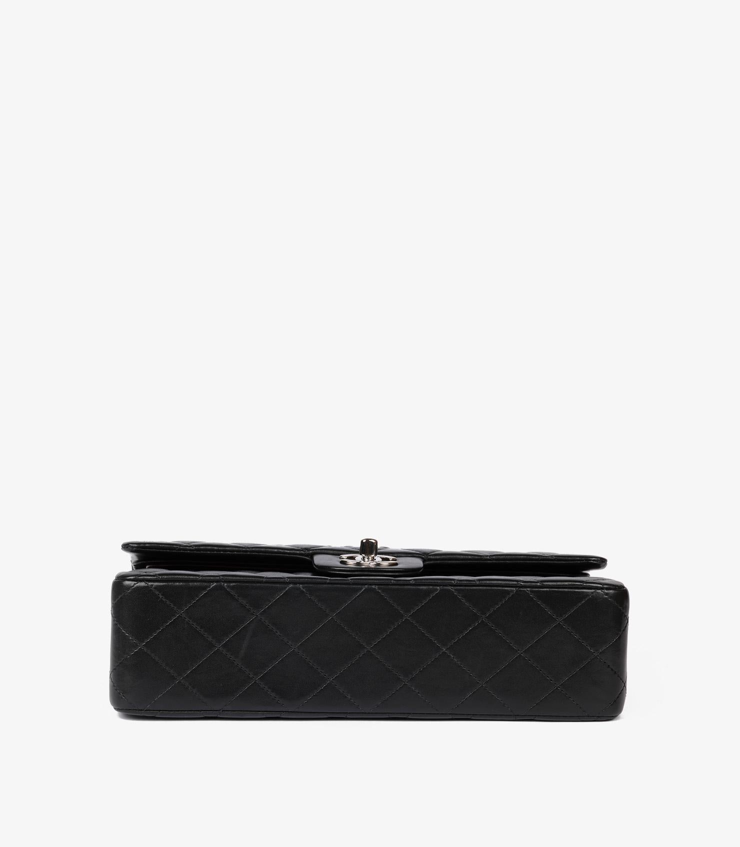 Chanel Black Quilted Lambskin Vintage Medium Classic Double Flap Bag For Sale 9