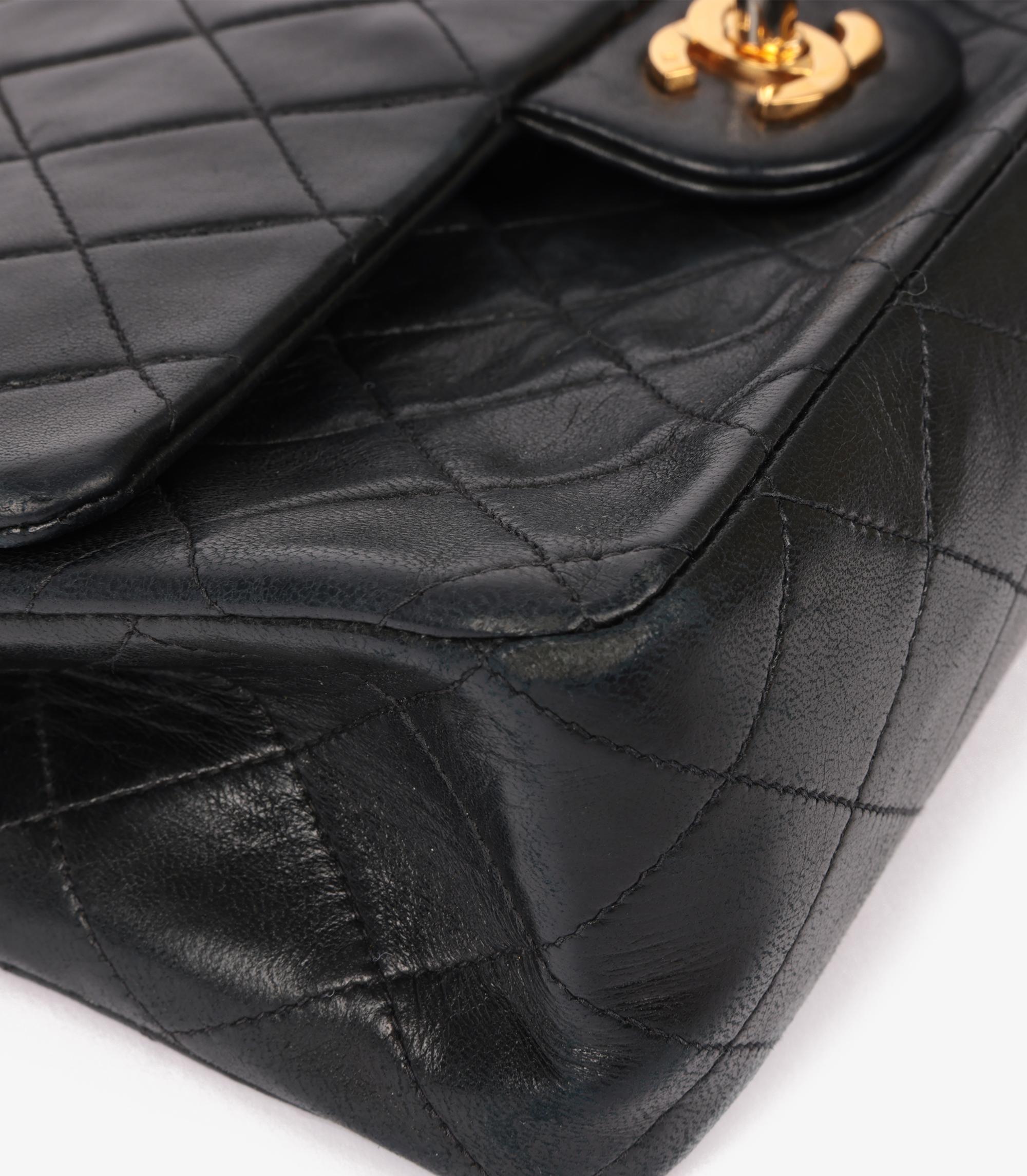 Chanel Black Quilted Lambskin Vintage Medium Classic Double Flap Bag 10