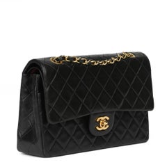 Chanel Black Quilted Lambskin Vintage Medium Classic Double Flap Bag