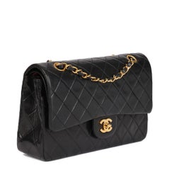 CHANEL Black Quilted Lambskin Vintage Medium Classic Double Flap Bag