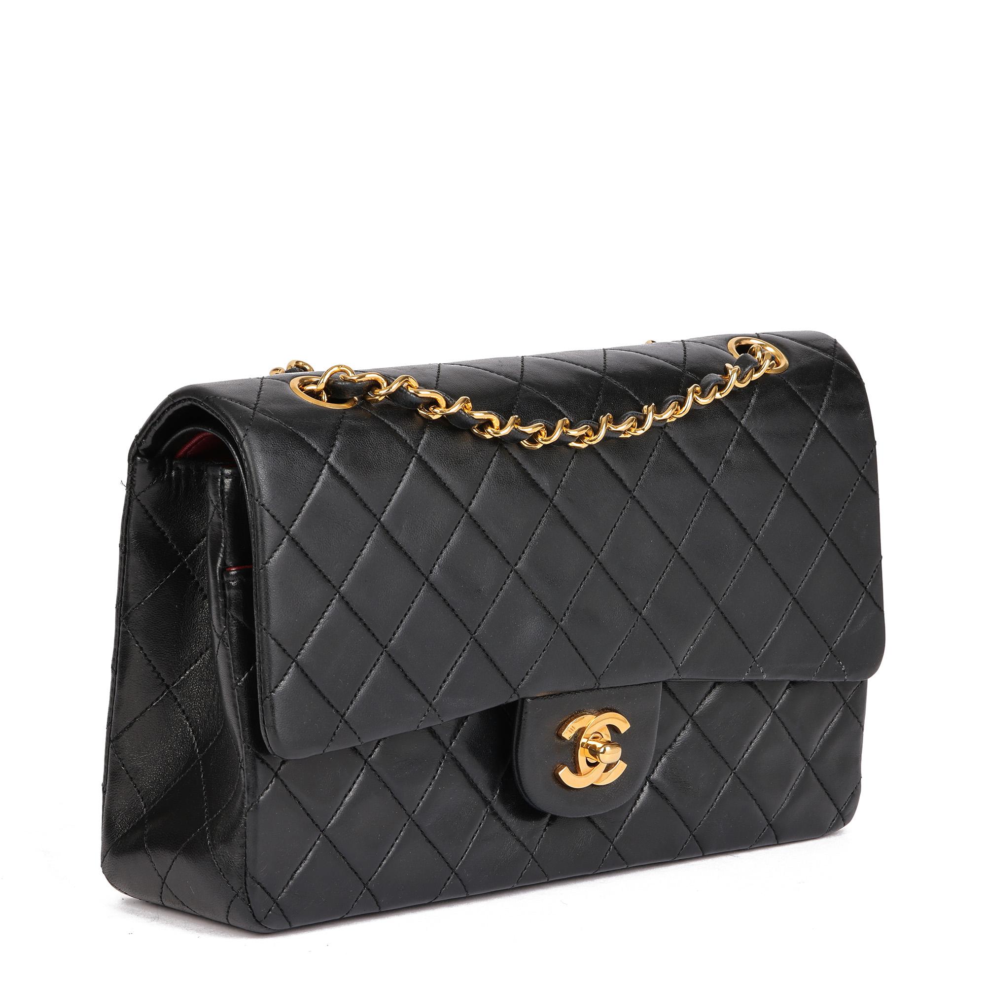 Chanel BLACK QUILTED LAMBSKIN VINTAGE MEDIUM CLASSIC DOUBLE FLAP BAG


CONDITION NOTES
The exterior is in excellent condition with light signs of use.
The interior is in excellent condition with light signs of use.
The hardware is in excellent