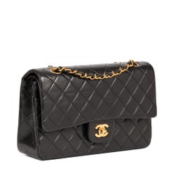 CHANEL Black Quilted Lambskin Vintage Medium Classic Double Flap Bag