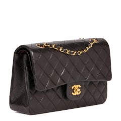 CHANEL Black Quilted Lambskin Vintage Medium Classic Double Flap Bag
