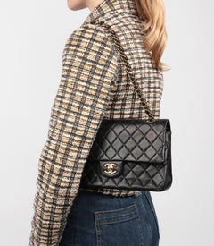 Chanel Black Quilted Lambskin Vintage Medium Classic Double Flap Bag