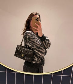 Chanel Black Quilted Lambskin Vintage Medium Classic Double Flap Bag