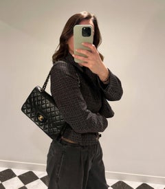 Chanel Black Quilted Lambskin Vintage Medium Classic Double Flap Bag