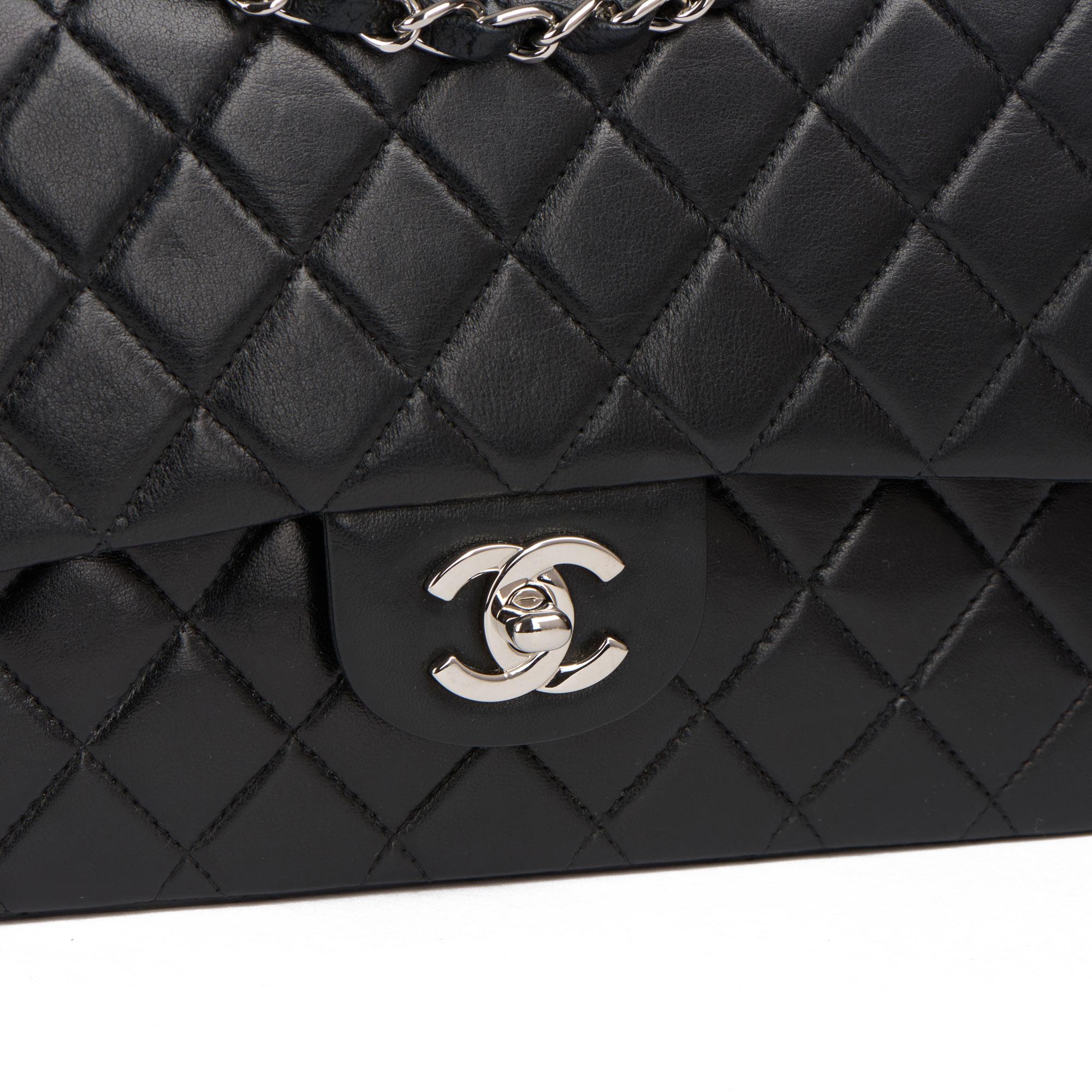 Women's or Men's CHANEL Black Quilted Lambskin Vintage Medium Classic Double Flap Bag