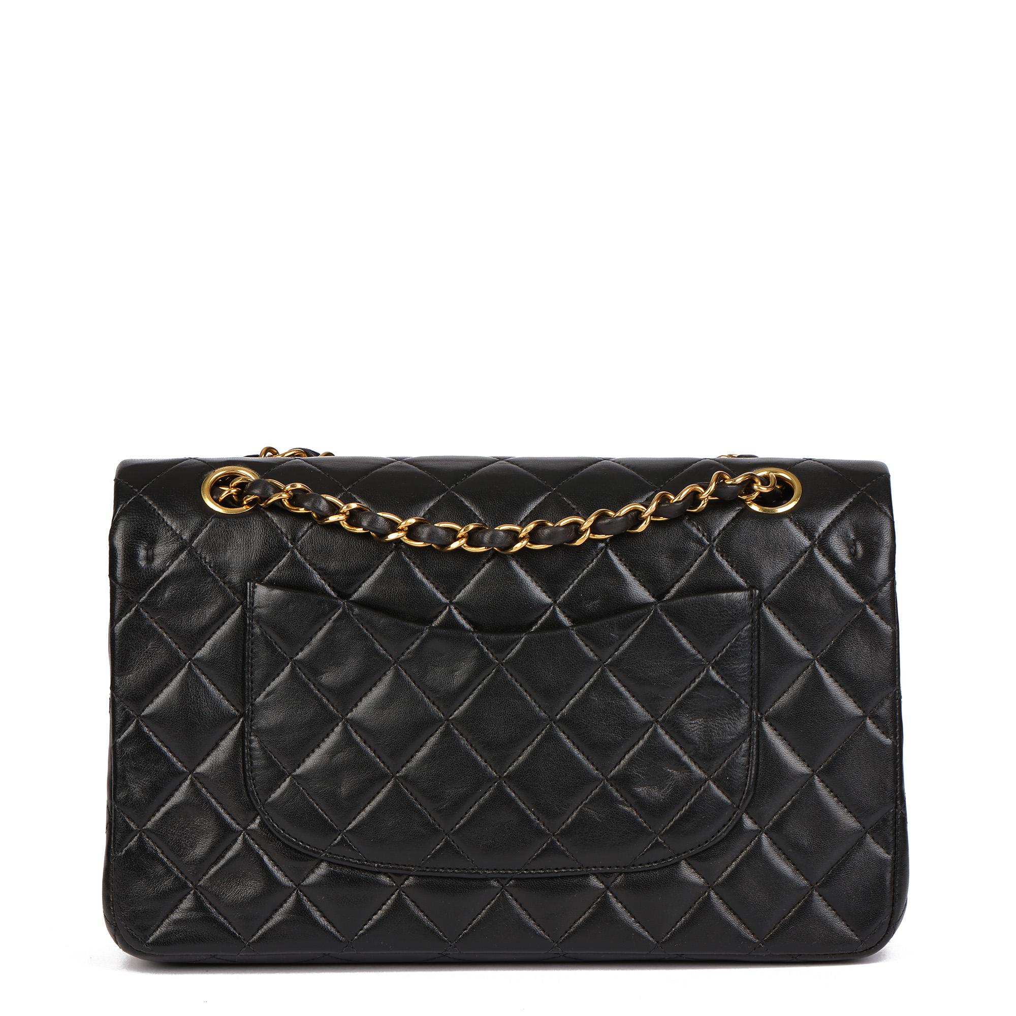 CHANEL Black Quilted Lambskin Vintage Medium Classic Double Flap Bag  In Excellent Condition In Bishop's Stortford, Hertfordshire