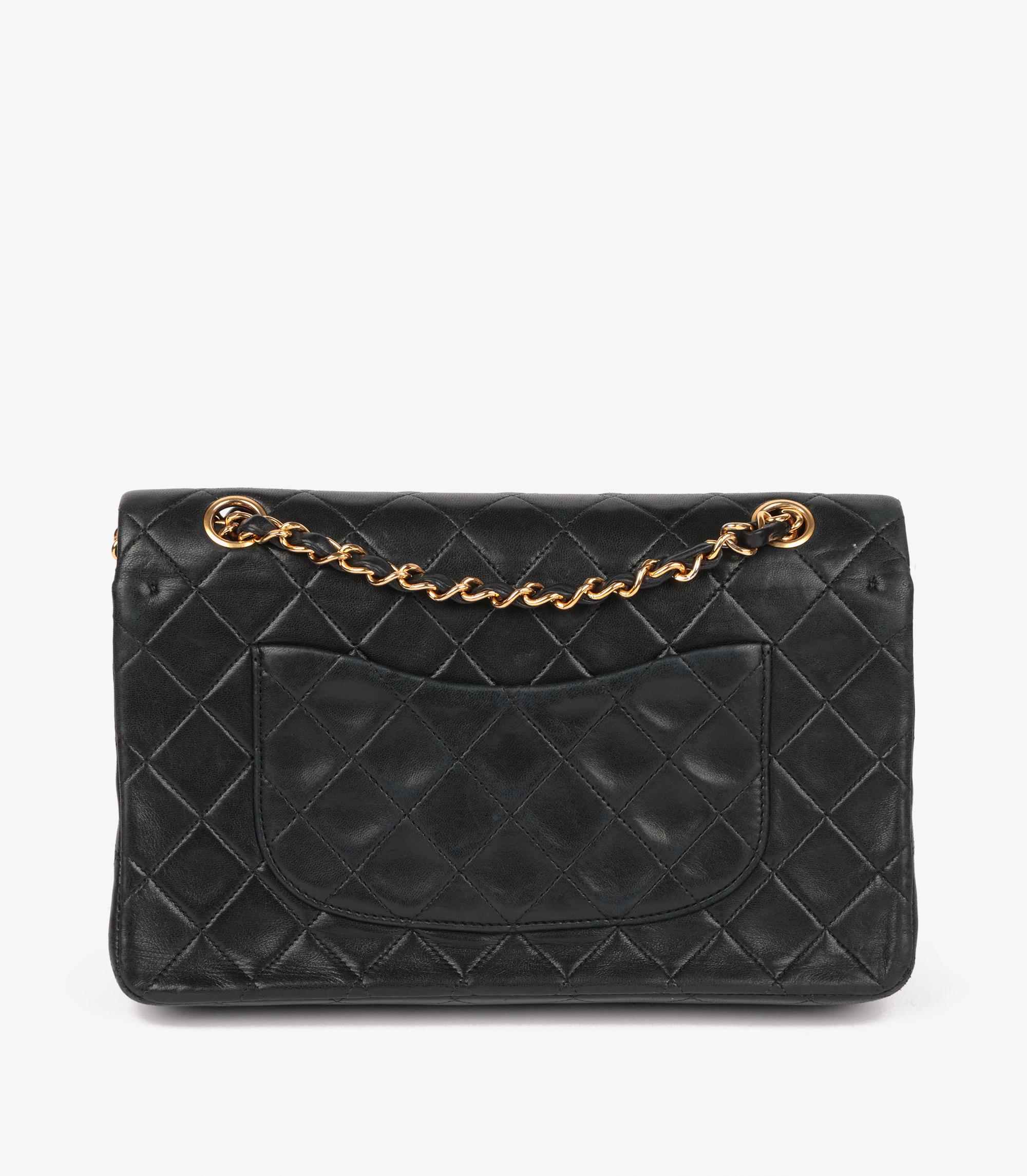 Chanel Black Quilted Lambskin Vintage Medium Classic Double Flap Bag 1