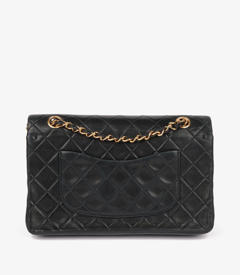 Chanel Black Quilted Lambskin Vintage Medium Classic Double Flap