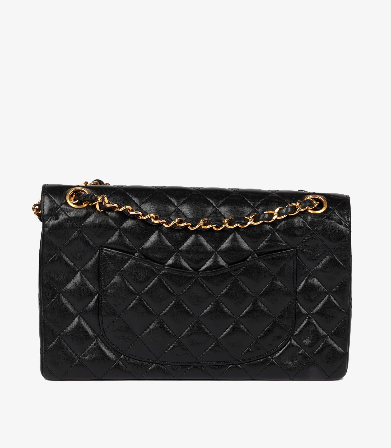 Chanel Black Quilted Lambskin Vintage Medium Classic Double Flap Bag 1