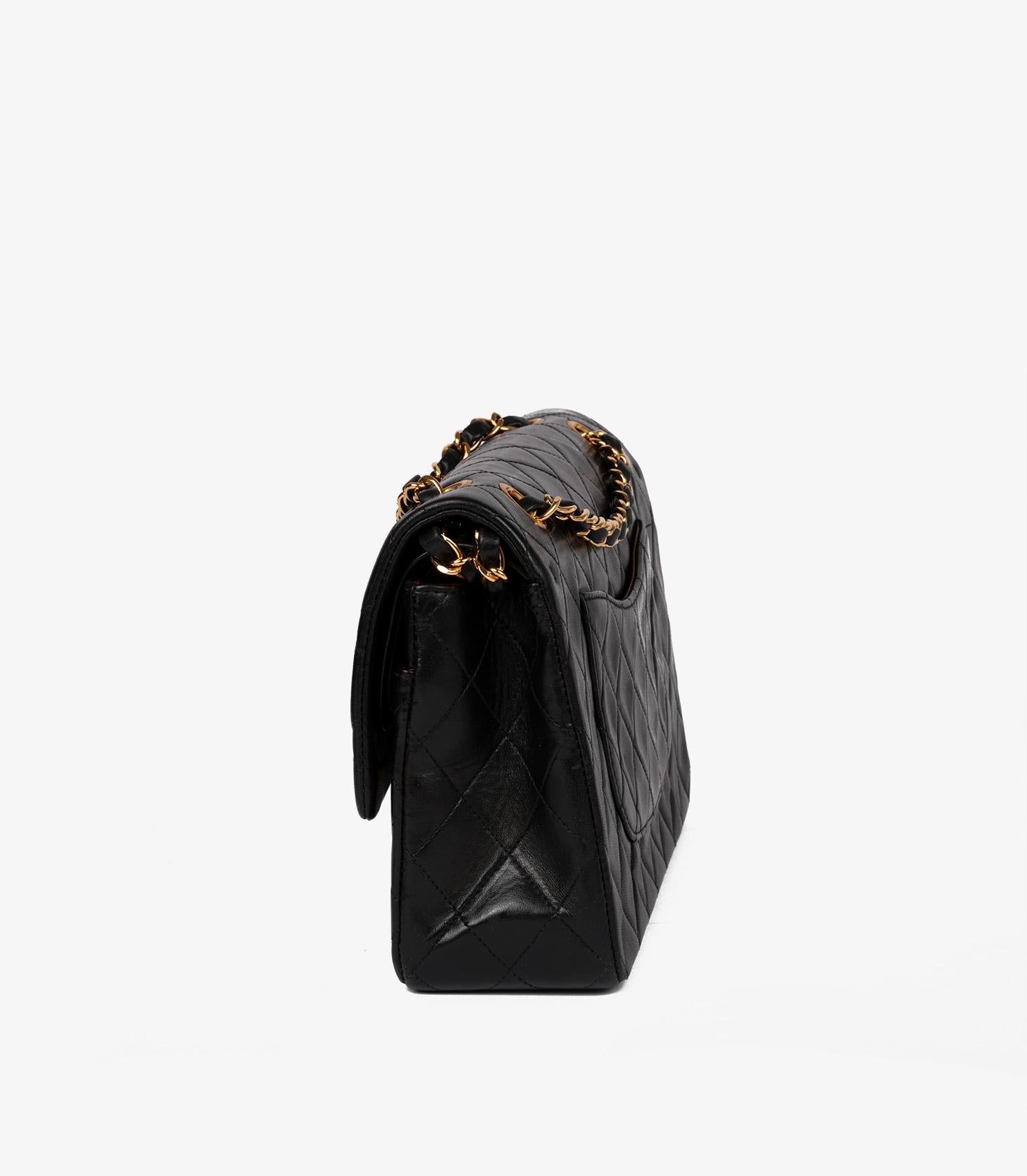 Chanel Black Quilted Lambskin Vintage Medium Classic Double Flap Bag 1