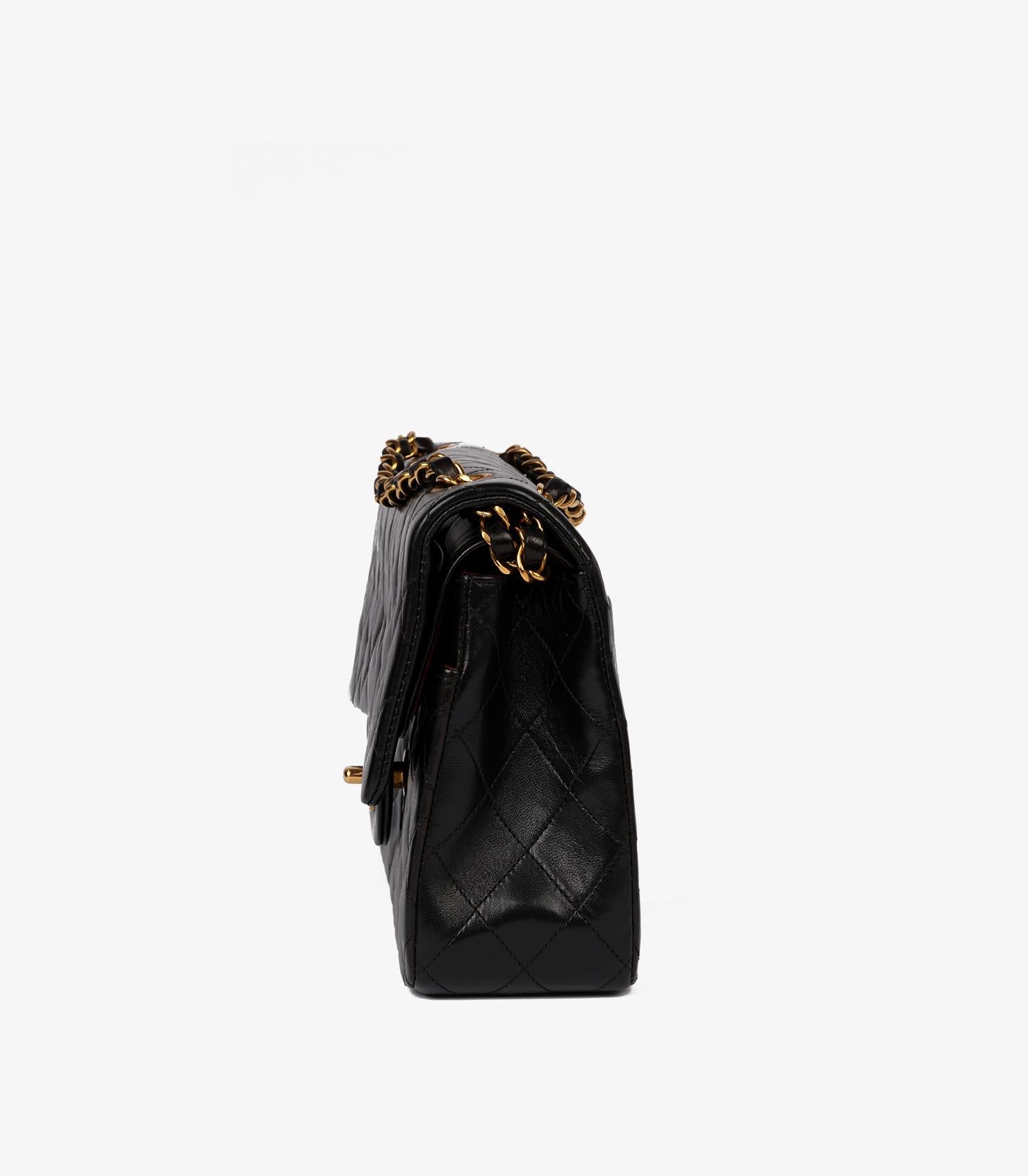 Chanel Black Quilted Lambskin Vintage Medium Classic Double Flap Bag 1
