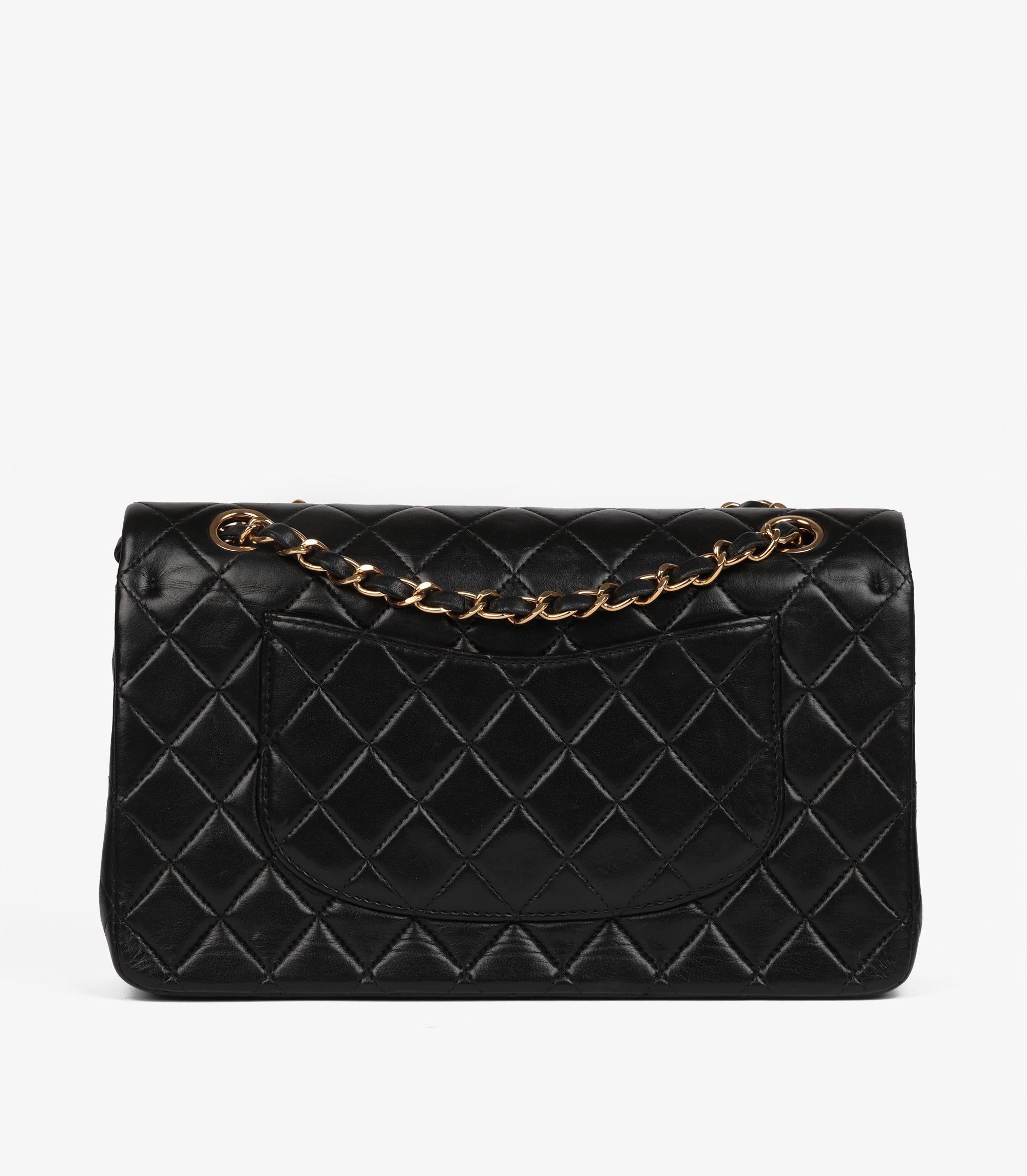 Chanel Black Quilted Lambskin Vintage Medium Classic Double Flap Bag 1
