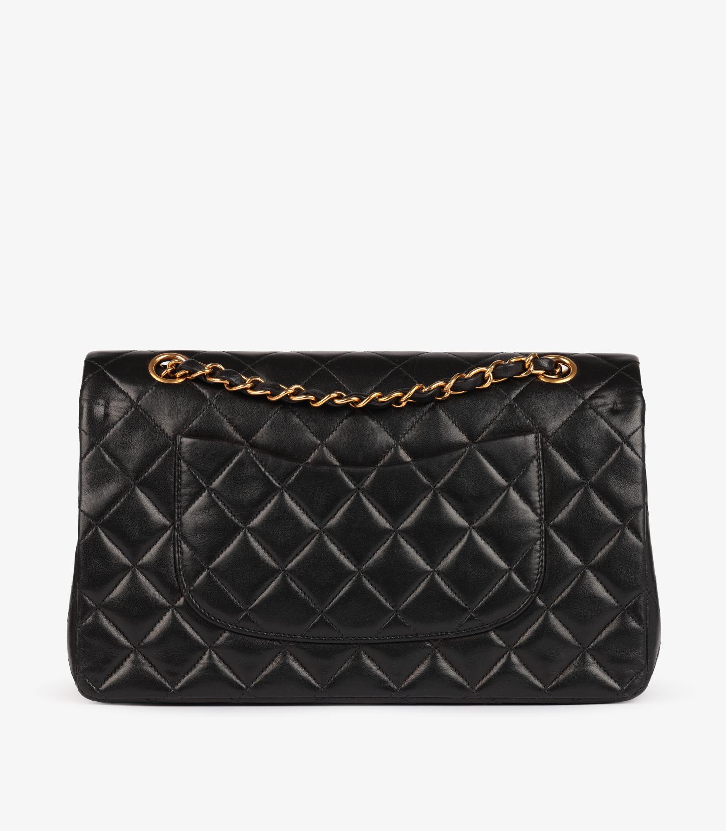 Chanel Black Quilted Lambskin Vintage Medium Classic Double Flap Bag Damen im Angebot