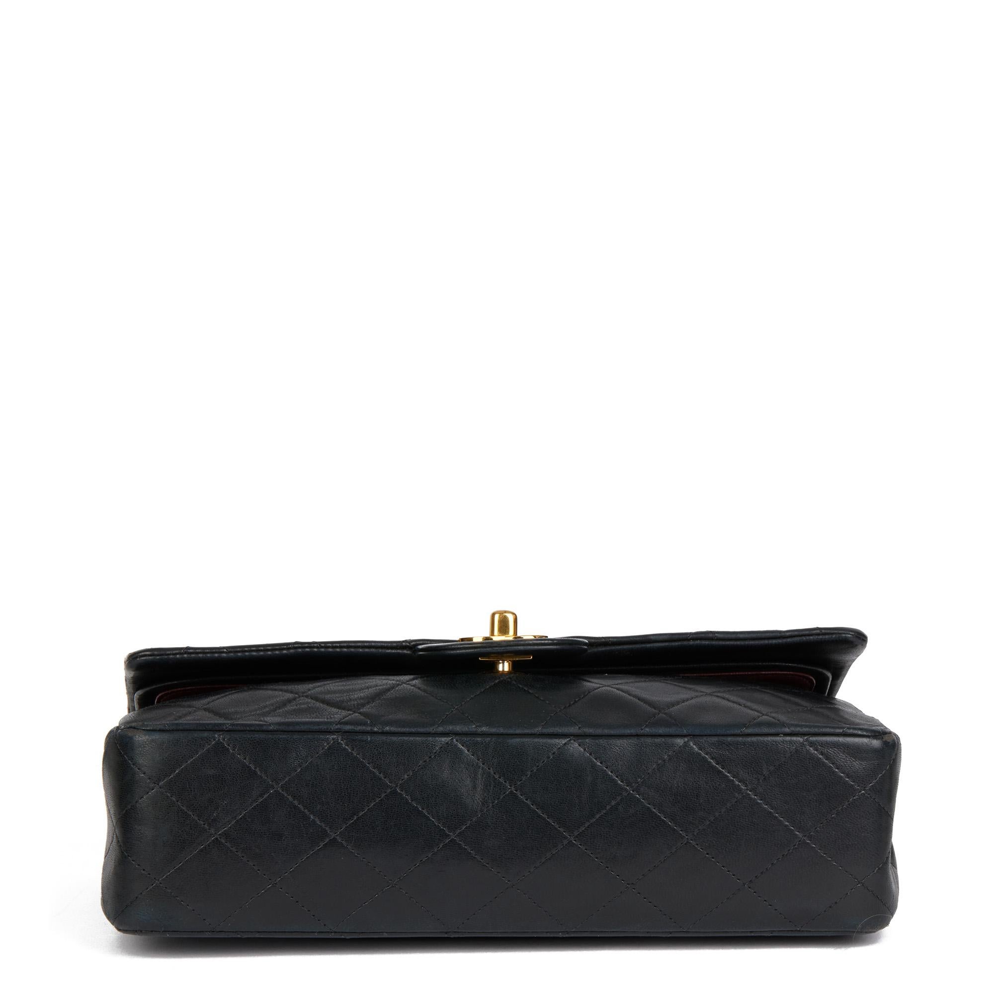 CHANEL Black Quilted Lambskin Vintage Medium Classic Double Flap Bag 2