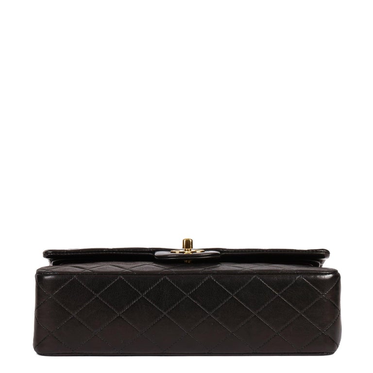 CHANEL Black Quilted Lambskin Vintage Medium Classic Double Flap Bag ...