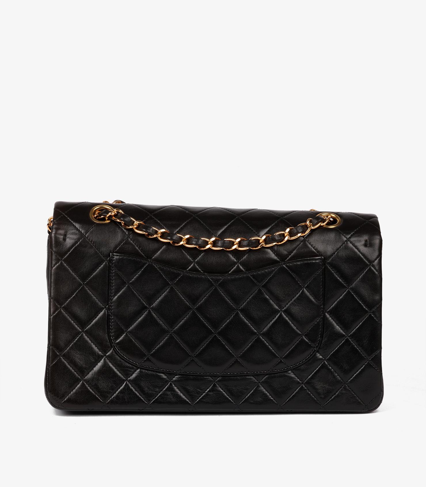 Chanel Black Quilted Lambskin Vintage Medium Classic Double Flap Bag 2