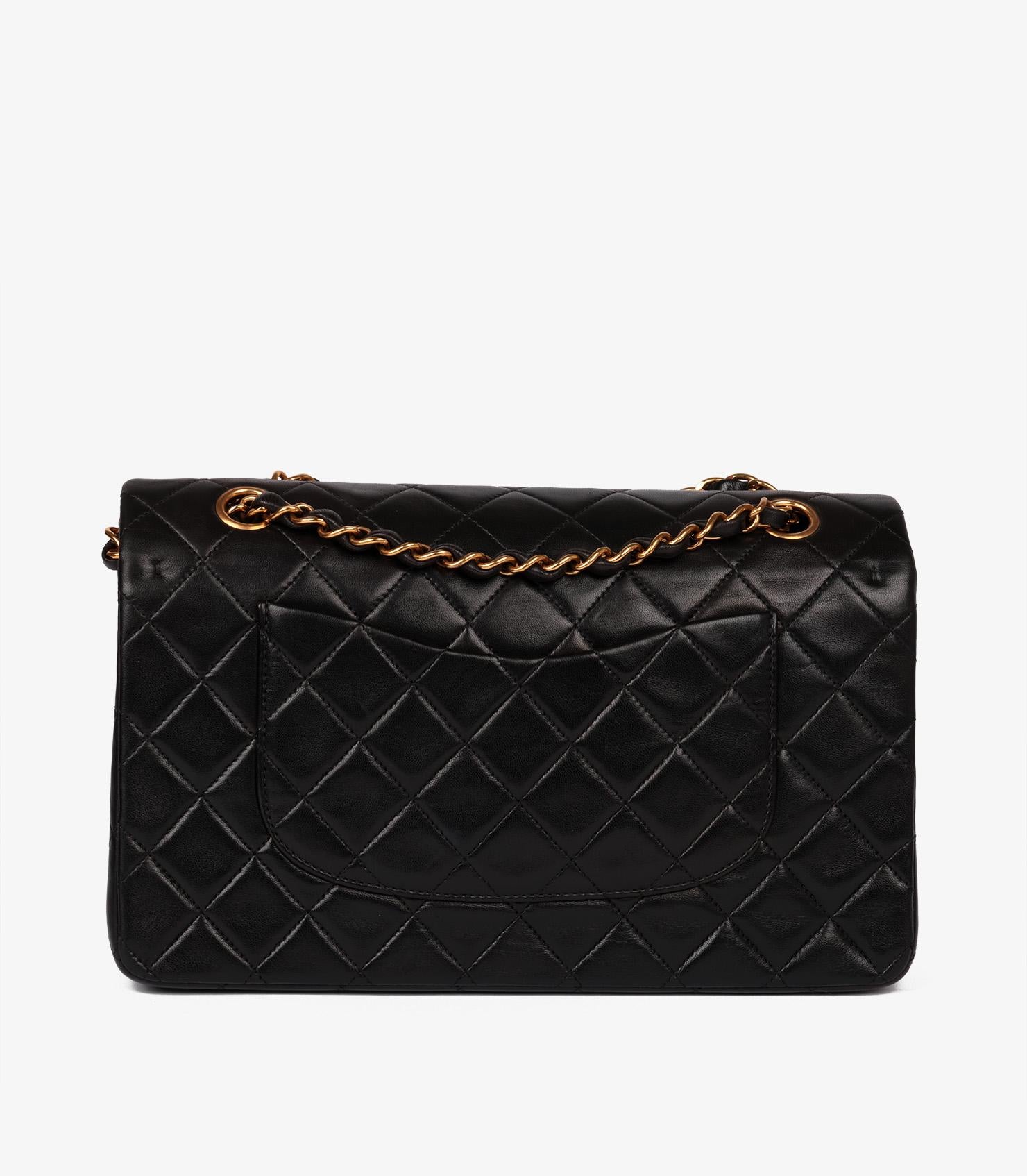Chanel Black Quilted Lambskin Vintage Medium Classic Double Flap Bag 2